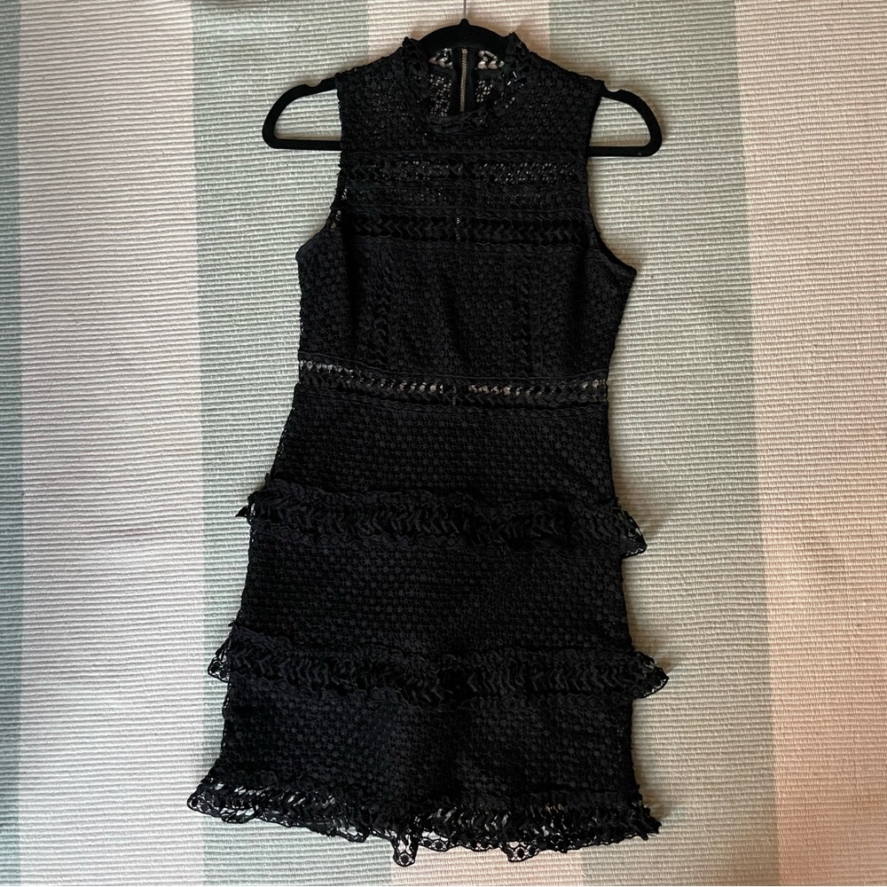 Lulu's Chic Black Textured Mini Dress